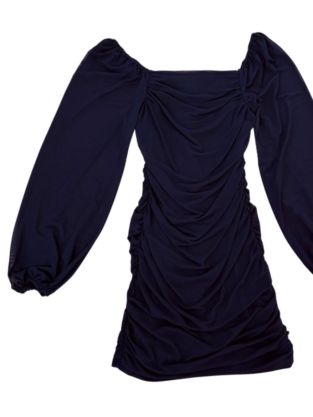 Black Fancy Goth Micro Mesh Mini Dress
